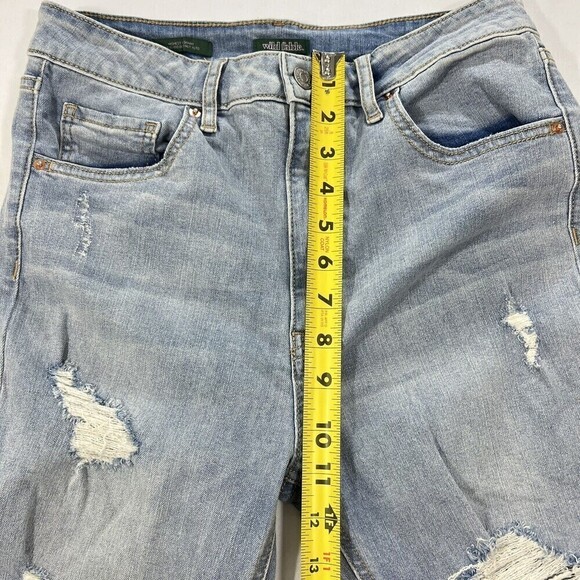 Wild Fable Highest Rise Skinny Jean Destroyed Raw Hem Denim Jeans Size 8 - Picture 10 of 12
